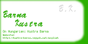 barna kustra business card